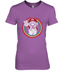 Super Mario Rainbow Circle Distressed Logo Women's Premium T-Shirt Women's Premium T-Shirt - jonhlittlestore88