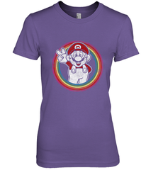 Super Mario Rainbow Circle Distressed Logo Women's Premium T-Shirt Women's Premium T-Shirt - jonhlittlestore88