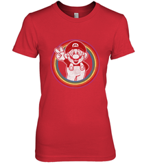 Super Mario Rainbow Circle Distressed Logo Women's Premium T-Shirt Women's Premium T-Shirt - jonhlittlestore88
