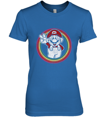 Super Mario Rainbow Circle Distressed Logo Women's Premium T-Shirt Women's Premium T-Shirt - jonhlittlestore88