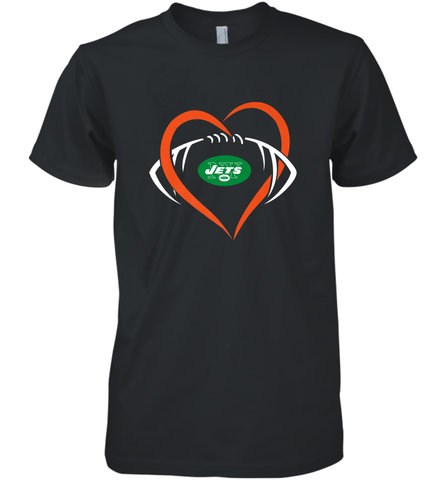 NFL New York Jets Heart Love Football Men's Premium T-Shirt Men's Premium T-Shirt / Black / XS Men's Premium T-Shirt - jonhlittlestore88