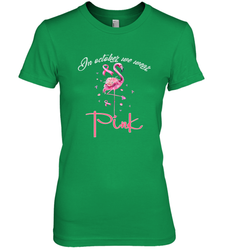 In October We Wear Pink Pumpkin Breast Cancer Halloween Women's Premium T-Shirt