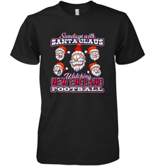 New England Christmas Funny Santa Claus Watching Football Men's Premium T-Shirt Men's Premium T-Shirt - jonhlittlestore88