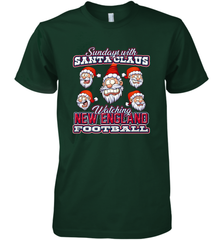 New England Christmas Funny Santa Claus Watching Football Men's Premium T-Shirt Men's Premium T-Shirt - jonhlittlestore88