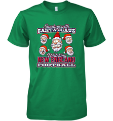 New England Christmas Funny Santa Claus Watching Football Men's Premium T-Shirt Men's Premium T-Shirt - jonhlittlestore88