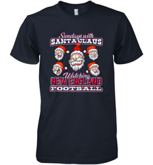 New England Christmas Funny Santa Claus Watching Football Men's Premium T-Shirt Men's Premium T-Shirt - jonhlittlestore88