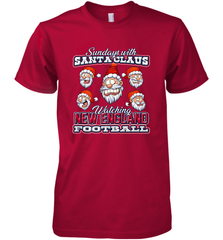 New England Christmas Funny Santa Claus Watching Football Men's Premium T-Shirt Men's Premium T-Shirt - jonhlittlestore88