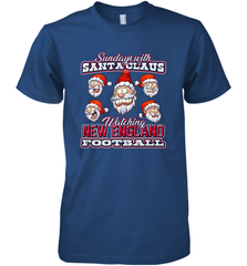 New England Christmas Funny Santa Claus Watching Football Men's Premium T-Shirt Men's Premium T-Shirt - jonhlittlestore88