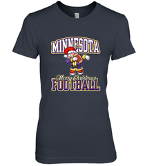 NFL Minnesota Christmas Funny Dabbing Santa playing football Women's Premium T-Shirt Women's Premium T-Shirt - jonhlittlestore88