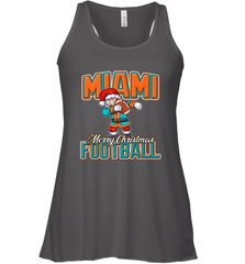 NFL Miami Christmas Dabbing Santa Playing Miami Football Women's Racerback Tank Women's Racerback Tank - jonhlittlestore88