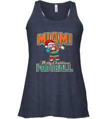 NFL Miami Christmas Dabbing Santa Playing Miami Football Women's Racerback Tank Women's Racerback Tank - jonhlittlestore88
