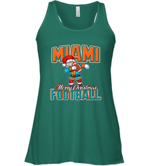 NFL Miami Christmas Dabbing Santa Playing Miami Football Women's Racerback Tank Women's Racerback Tank - jonhlittlestore88