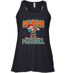 NFL Miami Christmas Dabbing Santa Playing Miami Football Women's Racerback Tank Women's Racerback Tank - jonhlittlestore88