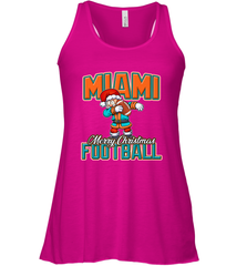 NFL Miami Christmas Dabbing Santa Playing Miami Football Women's Racerback Tank Women's Racerback Tank - jonhlittlestore88