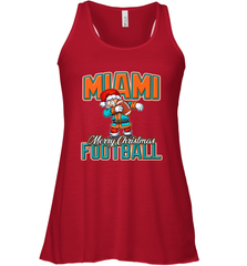 NFL Miami Christmas Dabbing Santa Playing Miami Football Women's Racerback Tank Women's Racerback Tank - jonhlittlestore88