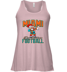 NFL Miami Christmas Dabbing Santa Playing Miami Football Women's Racerback Tank Women's Racerback Tank - jonhlittlestore88