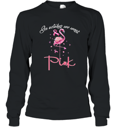 In October We Wear Pink Pumpkin Breast Cancer Halloween Long Sleeve T-Shirt