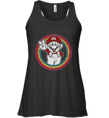 Super Mario Rainbow Circle Distressed Logo Women's Racerback Tank Women's Racerback Tank - jonhlittlestore88
