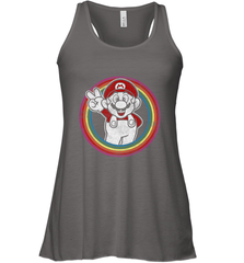 Super Mario Rainbow Circle Distressed Logo Women's Racerback Tank Women's Racerback Tank - jonhlittlestore88