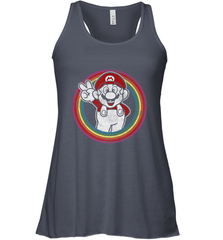 Super Mario Rainbow Circle Distressed Logo Women's Racerback Tank Women's Racerback Tank - jonhlittlestore88