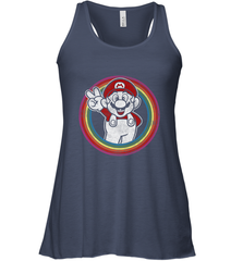 Super Mario Rainbow Circle Distressed Logo Women's Racerback Tank Women's Racerback Tank - jonhlittlestore88
