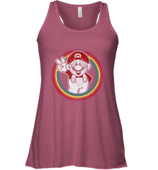 Super Mario Rainbow Circle Distressed Logo Women's Racerback Tank Women's Racerback Tank - jonhlittlestore88