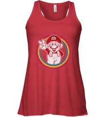 Super Mario Rainbow Circle Distressed Logo Women's Racerback Tank Women's Racerback Tank - jonhlittlestore88
