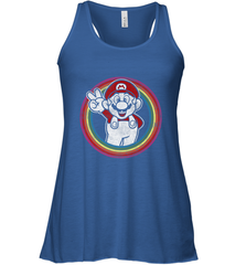 Super Mario Rainbow Circle Distressed Logo Women's Racerback Tank Women's Racerback Tank - jonhlittlestore88