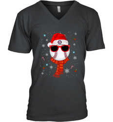 Washington Nationals Logo Christmas Baseball Player Glasses Santa Hat Pajama Gift Men's V-Neck