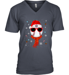 Washington Nationals Logo Christmas Baseball Player Glasses Santa Hat Pajama Gift Men's V-Neck Men's V-Neck - jonhlittlestore88