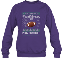 NFL Merry Christmas and Play Football Sports TV Snow Crewneck Sweatshirt Crewneck Sweatshirt - jonhlittlestore88