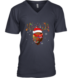 NFL Santa Hat American Football Reindeer Christmas Funny Sport Men's V-Neck