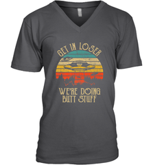 Retro Vintage Get In Loser We're Doing Butt Stuff Alien UFO Men's V-Neck Men's V-Neck - jonhlittlestore88