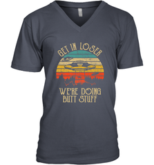 Retro Vintage Get In Loser We're Doing Butt Stuff Alien UFO Men's V-Neck Men's V-Neck - jonhlittlestore88
