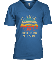 Retro Vintage Get In Loser We're Doing Butt Stuff Alien UFO Men's V-Neck Men's V-Neck - jonhlittlestore88