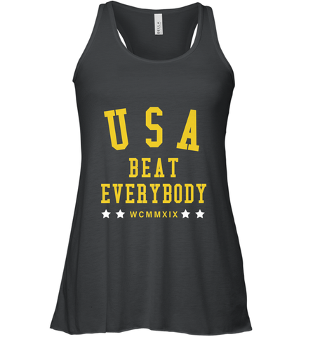 USA Beat Everybody Shirt _ USA Beat Everybody Women's Racerback Tank Women's Racerback Tank / Black / XS Women's Racerback Tank - jonhlittlestore88