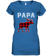 Papa Moose Red Plaid Christmas Pajama Women's V-Neck T-Shirt Apparel - jonhlittlestore88