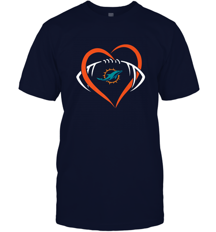 NFL Miami Dolphins Heart Love Football Men's T-Shirt