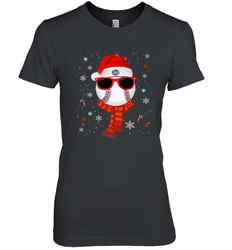 New York Mets Logo Christmas Baseball Player Glasses Santa Hat Pajama Gift Women's Premium T-Shirt
