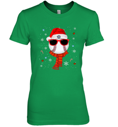 New York Mets Logo Christmas Baseball Player Glasses Santa Hat Pajama Gift Women's Premium T-Shirt