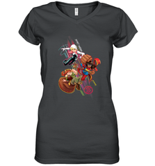 Marvel Rising Secret Warriors Group Shot Action Pose Women's V-Neck T-Shirt Women's V-Neck T-Shirt - jonhlittlestore88