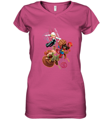 Marvel Rising Secret Warriors Group Shot Action Pose Women's V-Neck T-Shirt Women's V-Neck T-Shirt - jonhlittlestore88