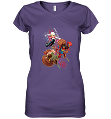 Marvel Rising Secret Warriors Group Shot Action Pose Women's V-Neck T-Shirt Women's V-Neck T-Shirt - jonhlittlestore88