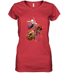 Marvel Rising Secret Warriors Group Shot Action Pose Women's V-Neck T-Shirt Women's V-Neck T-Shirt - jonhlittlestore88