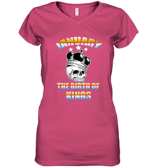 Kings Are Born In January Birthday For Men Women's V-Neck T-Shirt Women's V-Neck T-Shirt - jonhlittlestore88