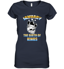 Kings Are Born In January Birthday For Men Women's V-Neck T-Shirt Women's V-Neck T-Shirt - jonhlittlestore88