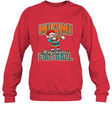 NFL Miami Christmas Dabbing Santa Playing Miami Football Crewneck Sweatshirt Crewneck Sweatshirt - jonhlittlestore88