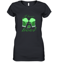 I love beer Lucky st patricks day shirt Women's V-Neck T-Shirt