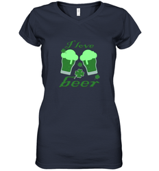 I love beer Lucky st patricks day shirt Women's V-Neck T-Shirt