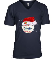 San Diego Padres Baseball Ball Christmas Santa Hat Xmas Sport Funny Snow Men's V-Neck